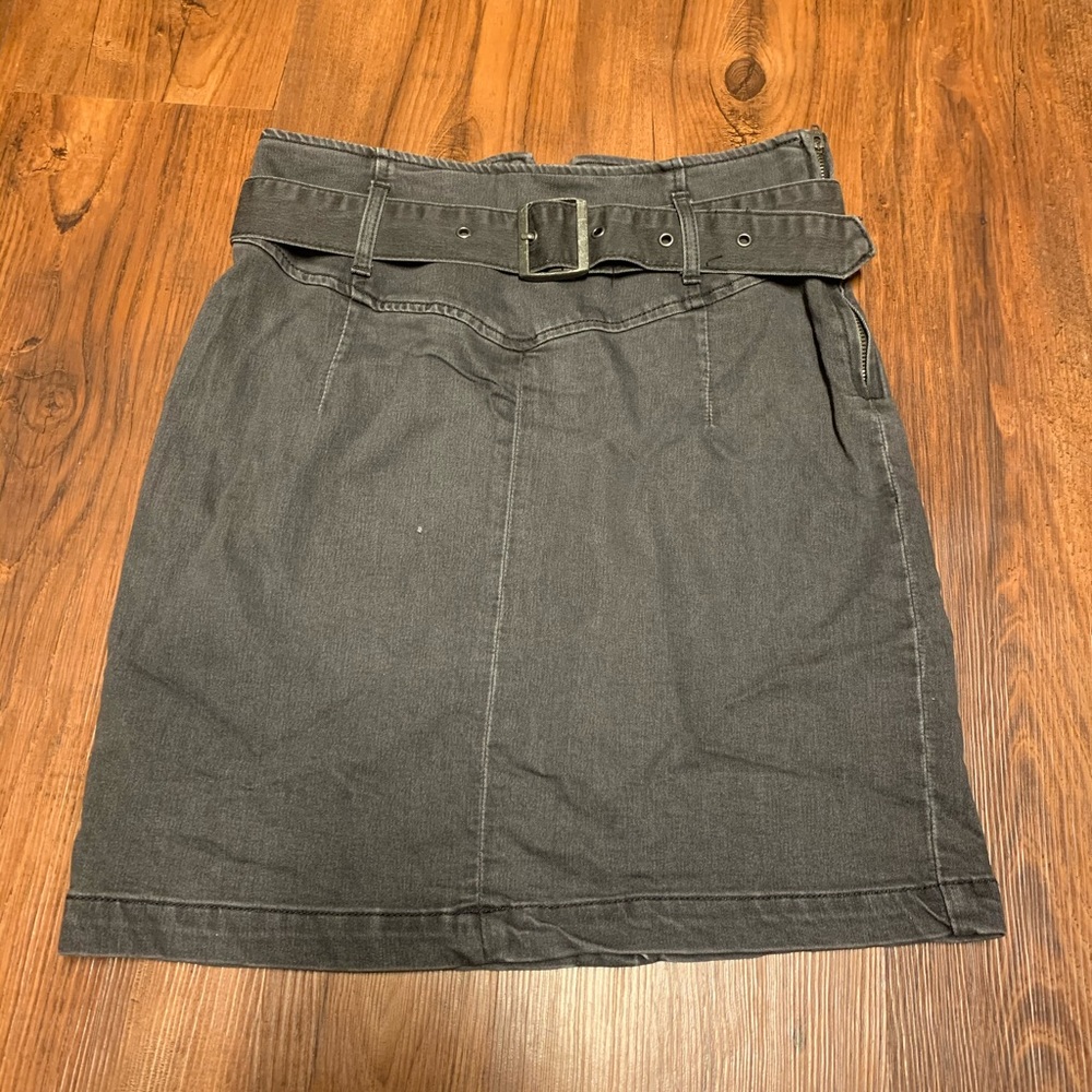 Free People Black Denim Skirt